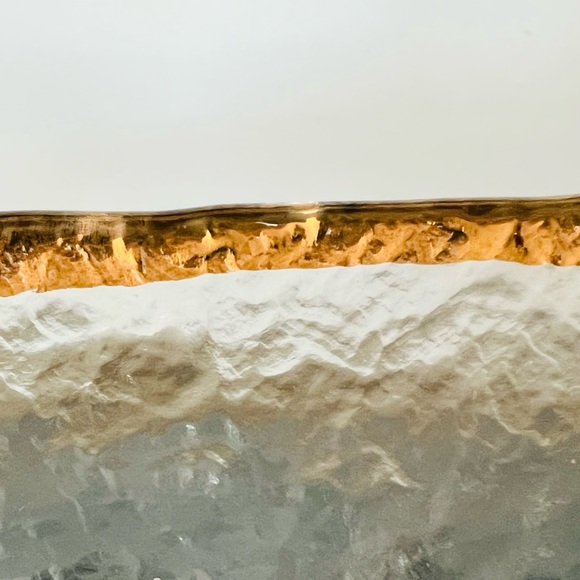 IVV Glacier Glass 10K Gold Rim Platter 14”diameter x 3.25”h NEW (other) … - Picture 3 of 6